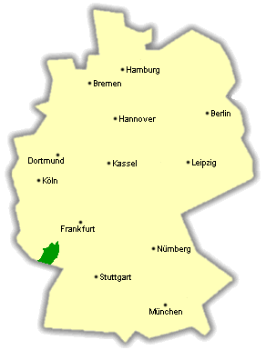 Deutschlandkarte mit Pflzerwald